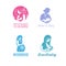 Logos of child care, motherhood and childbearing.