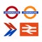 Logos of the London transport system