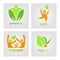 Logos set vegetarian vegan organic food diet. Healthy family lifestyle Vector label. Detox logo.