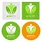 Logos set vegetarian vegan organic food diet. Healthy lifestyle green life. Vector label. Detox logo.