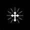 Logotype Christian cross icon isolated on dark background