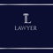 Logotype for court or law firm. Letter L. Silver logo on a dark blue background. L like an antique column. Logo design template