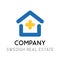 Logotype design for a company engaged in real estate in Sweden - Vector icon with house in colors of Swedish flag
