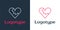 Logotype line Broken heart or divorce icon isolated on white background. Love symbol. Valentines day. Logo design