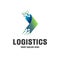 Logotype logistics, blue and green colors