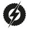 Logotype round wheel with lightning. Eco electric