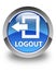 Logout glossy blue round button