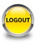 Logout glossy yellow round button