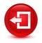 Logout icon glassy red round button