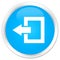 Logout icon premium cyan blue round button