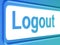 Logout internet blue icon.