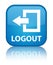 Logout special cyan blue square button