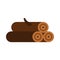 Logs of trees icon, flat style