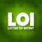 LOI - Letter of Intent acronym, concept background