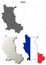 Loire, Rhone-Alpes outline map set