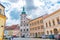 Loket, Czech Republic, May 12, 2019: The Town Hall Mestska Radnice baroque style
