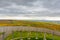 Lokout tower at Kobyli Vrch hill, South Moravia region - Czech republic. Wooden spiral construction near vineyards and church.