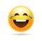 Lol emoji icon smile face. Emoticon joke happy cartoon funny lol emoji illustration