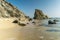 Lolantonis rocky beautiful beach at Paros island in Greece.