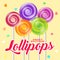 Lollipop boutique logo. Sweets shop emblem. Lollipop boutique poster.