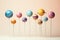 Lollipop candies as planets of solar system. Astronomy themed sugar sweets. Colorful lollipops in shape of planets. Imagination,