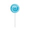 Lollipop candy with blue spiral pattern