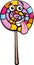 Lollipop candy cartoon illustration