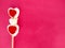 Lollipop Candy heart on pink background