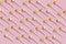 Lollipop candy pattern isolated on pink background