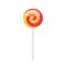 Lollipop candy with red and yellow spiral pattern