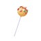 Lollipop candy on stick. Roll pop with colorful sprinkles decor. Round ball-shaped hard lollypop. Sugar sucker. Yummy