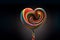 Lollipop in heart shape on a dark background. Valetines Day. Generative AI