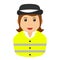 Lollipop Lady Avatar Flat Icon on White