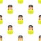 Lollipop Lady Avatar Icon Seamless Pattern