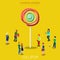 Lollipop lure marketing flat isometric vector 3d