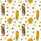 Lollipop,  marshmallows andchocolate chips hand drawn seamless pattern.