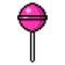 Lollipop pixel art on white background