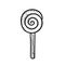 A lollipop on a stick. Hand drawn candy in Doodle style. Vector