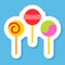 Lollipop sticker vector, Isolated flat stye icon