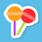 Lollipop sticker vector, Isolated flat stye icon