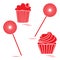 Lollipops and cakes. Design for banner and print