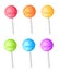 Lollipops collection candy on stick with twisted design sweet candy lollipop illustration icon in cartoon style isolated on