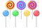 Lollipops. Colored sugar candies