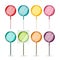 Lollipops Set - Colorful Lollipop Icons Isolated on White Background. Candy Symbols