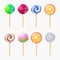 Lollipops vector realistic isolated on transparent background