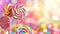 lolly pop advertisment background with copy space