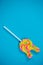 Lollypop on blue background