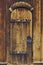 Lom medieval stave church door detail. Viking symbol. Norway