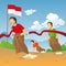 Lomba Balap Karung 17 agustus - translate Sack Race Competition on 17th August - Indonesian Independence Day