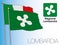 Lombardy official regional flag and coat of arms, Italy